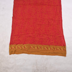 Georgette Red Unstitched Suit