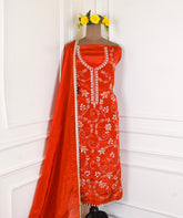Crepe Rust Unstitched Suit