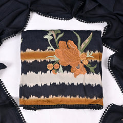 Satin Navy Blue Unstitched Suit