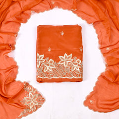 Crepe Rust Unstitched Suit