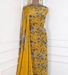 Tista Chinon Mustard Yellow Unstitched Suit