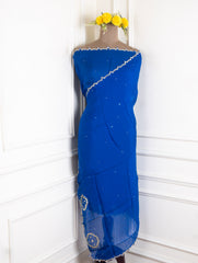 Organza Blue Unstitched Suit