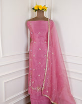 Crush Onion Pink Unstitched Suit