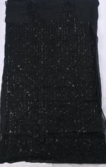 Organza Black Unstitched Suit