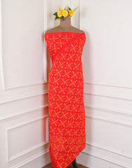 Cotton Red Phulkari Suit