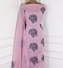 Organza Pastel Pink Unstitched Suit
