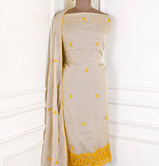 Organza Beige Unstitched Suit