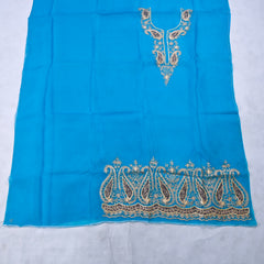 Organza Sky Blue Unstitched Suit