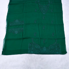Organza Green Unstitched Suit
