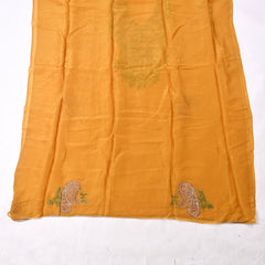 Organza Silk Mustard Yellow Unstitched Suit