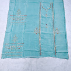 Shimmer Ferozi Unstitched Suit
