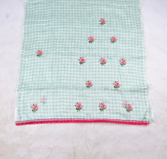 Twill Organza Pista Green Unstitched Suit