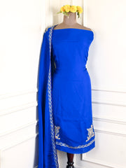 Twill Organza Blue Unstitched Suit