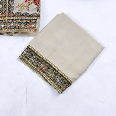 Organza Beige Unstitched Suit