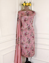 Chinon Pastel Pink Unstitched Suit