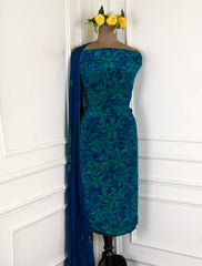 Crepe Royal Blue Unstitched Suit