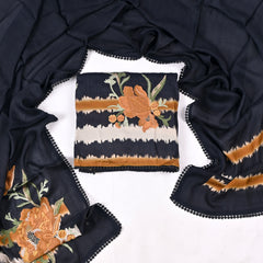 Satin Navy Blue Unstitched Suit