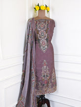 Organza Mauve Unstitched Suit