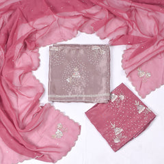 Twill Organza Move Dusty Unstitched Suit
