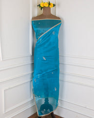 Glass Sky Blue Unstitched Suit