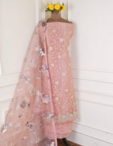 Glass Peach Unstitched Suit