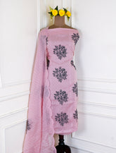 Organza Pastel Pink Unstitched Suit