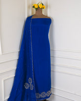 Organza Blue Unstitched Suit