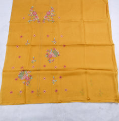 Organza Yellow Unstitched Suit