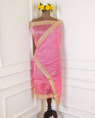 Glass Shimmer Pink Unstitched Suit