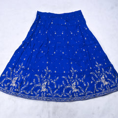 Khadi Blue Unstitched Lehenga Suit