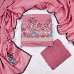 Mul Cotton Rose Gold Unstitched Suit