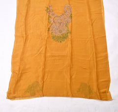 Organza Silk Mustard Yellow Unstitched Suit