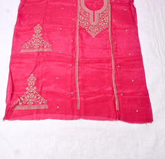Organza Magenta Unstitched Suit