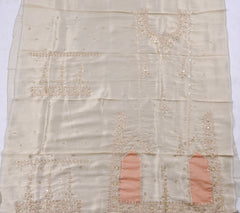 Tissue Shimmer Beige Peach Unstitched Suit