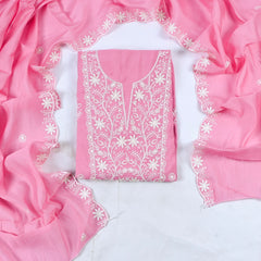 Mul Cotton pink Unstitched Suit