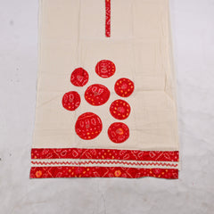 Kora Cotton White Unstitched Suit