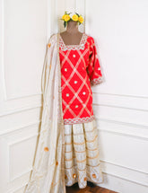 Crepe Red Stitched Lehenga Suit