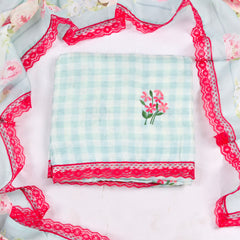 Twill Organza Pista Green Unstitched Suit