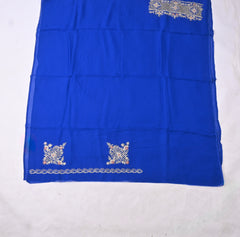 Twill Organza Blue Unstitched Suit