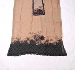 Georgette Beige Unstitched Suit
