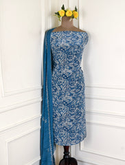 Crepe Powder Blue Unstitched Suit