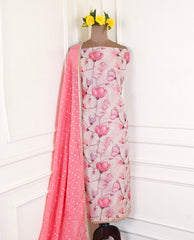 Shimmer Pink Unstitched Suit