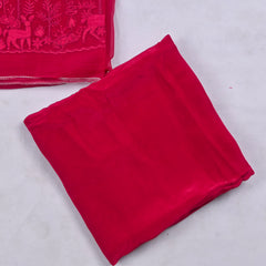 Organza Magenta Unstitched Suit