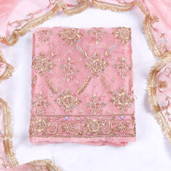 Glass Peach Unstitched Suit