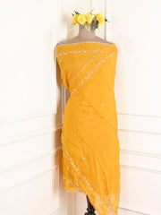 Organza Yellow Unstitched Suit