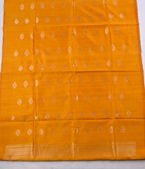 Khadi Silk Orange Unstitched Suit