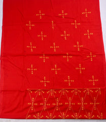 Mul Mul Red Phulkari Suit