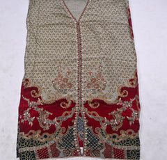 Crepe Beige Unstitched Suit