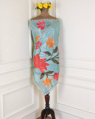 Shimmer Pale Aqua Blue Unstitched Suit