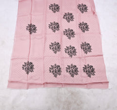 Organza Dusky Pink Unstitched Suit